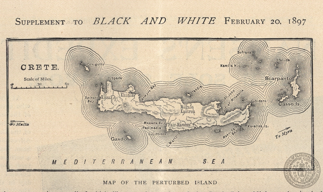 Crete. Map of the perturbed island.